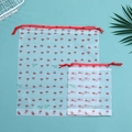 Frosted drawstring storage bags with red cherry print for travel and clothes organizing - Cherry (30*35cm)
