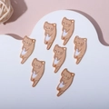 DIY cartoon cat charm accessory in light orange and white alloy for jewelry making - Orange