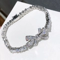 17# Silver Bowknot Full Rhinestone Bracelet
