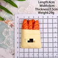 Miniature resin french fries in paper bag fridge magnet toy with measurement scale - Bread