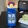 Μπλε θερμός 500ml από ανοξείδωτο ατσάλι με διπλό στόμιο και παιδικό σχέδιο - Χαρούμενο Μπλε