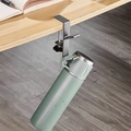 Portable metal desk hook for bags in aluminum finish with manual screw clamp for tables - Double Hook Style / Gray
