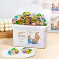 5D concentrated laundry detergent pods with multi-color chambers in a white box - 7-In-1 La Vie Est Belle Scent 10g (30 Pods/Box)