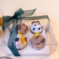 Set of 4 realistic cupcake scented candles with cream and fruit decor in a gift box - 4 Pieces Style A