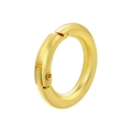 Close-up of a high-polish 18K gold-plated spring ring clasp for DIY jewelry making - Large Round / Gold