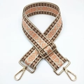 Böhmischer Taschenriemen mit geometrischem Muster in Beige, Braun und Orange für Taschen - Beige Rosa