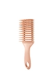 Pink curved vented hairbrush with ergonomic handle for detangling and scalp massage - Pink