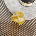 Mini acetate hair claw clip with yellow marble pattern for elegant styling - 3.5cm / Gem Yellow