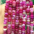Pink striped agate beads 5x8mm abacus shape for handmade jewelry bracelets - 5*8mm (Per Strand) / Rose Striped Agate