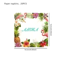 20PCS Hawaiian Aloha napkins with flamingo and tropical palm leaves for party decoration - Flamingo 2 (Aloha Flamingo Floral Style)