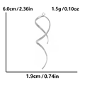 Detailed size specifications for silver twisted ribbon-shaped 304 stainless steel pendant - Silver