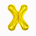 Shiny metallic gold letter X foil balloon for birthday party and wedding decor - 16-inch Gold Slim Letter Aluminum Foil Balloon (x)