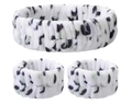 Set fascia e polsini in peluche con stampa leopardata bianca e grigia per lavare il viso - Set da 3 Pezzi Stampa Leopardata Base Bianca (191#) / Set di 3 pezzi