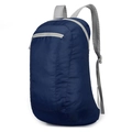 Foldable navy blue outdoor backpack with gray zippers and water-resistant nylon fabric - Navy Blue