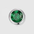 Green crystal birthstone pendant with silver bezel setting in stainless steel - Birthstone Pendant / May Green-Silver Color