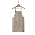 Waterproof beige apron with metal buckles and multiple pockets for kitchen work - Beige (Adjustable Strap)