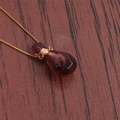 Green Aventurine flame crystal perfume bottle pendant necklace with golden box chain - NSN0229 Amethyst