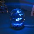 Lichtgevende kristallen bol nachtlamp met 3D clownvis gravure op maan oppervlak basis - Clownvis-8cm Bal