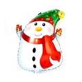 Globo de papel de aluminio de muñeco de nieve con gorro verde y bufanda roja - Muñeco de nieve mediano