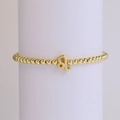 18k gold plated brass beaded stretch bracelet with a Leo zodiac sign pendant - Leo