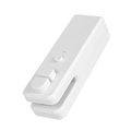 Mini portable white plastic food bag sealer with battery-powered plus and minus buttons - 4th Gen Rechargeable-White