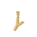 Ciondolo lettera Y in acciaio inossidabile dorato con trama a pelle di coccodrillo - Lettera Y (Ciondolo Singolo)