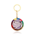 Golden metal color wheel keychain with artistic typography for color theory and management - Color Theory Keychain / English Card Keychain