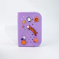 DIY purple silicone pencil case with Halloween pumpkin and ghost charms, hole design style - Large / Pure Purple