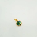 18K gold plated hexagon charm with abalone shell heart inlay for DIY jewelry - Hexagon - Gold (Abalone Shell)