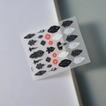 Pegatinas para uñas 5D con relieve y patrones de mandalas exóticos en blanco y negro - TS-217