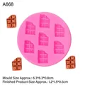 Stampo tondo in silicone rosa per mini tavolette di cioccolato con sette cavità per il fai-da-te - 2# Blocco di Cioccolato / Rosa