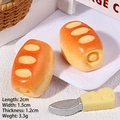Miniature resin bread set for DIY crafts with simulation baguette and small knife - Hot Dog Bread
