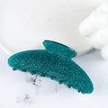 Sparkly dark green glitter acrylic large shark clip for elegant hair styling - Malachite green