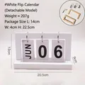 Calendrier à feuillets blanc minimaliste avec socle en bois pour bureau - Calendrier à Feuilles Mobiles - Blanc (Détachable)