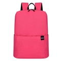 Lightweight pink student backpack with front zipper pocket and BOYU logo on white background - Rose Red