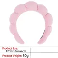 Detailed pink plush cloud headband dimensions 17x18x4cm with soft flannel texture - 30-pink Terry Cloth Headband