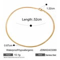 18k gold plated double layer stainless steel snake chain necklace for women 52cm - Wide Snake Chain