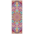 Diamant schilderen bladwijzer van PU leer met paars en blauw mandala patroon met kwastjes - SQ-05 Paars Groen Mandala