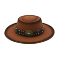 Bruine vilten cowboyhoed in westernstijl met vintage turkoois en gebrande randen - Eén maat / Khaki (Turquoise Band)