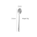 Cuillère à café en acier inoxydable à long manche, poli miroir, 13,5 cm et poids 10 g - 13.5cm / Argenté