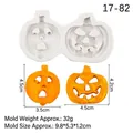 Halloween Kürbis Silikonform für Harz und Schokolade, 9,8x5,3cm weiße Backform - 3# Doppelter Kürbis Stil (17-82) / Grau