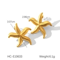 Detailed size specifications of gold starfish earrings with dimensions and product weight - Starfish Stud Earrings (HC-E10633)