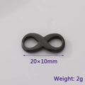Infinity symbol titanium steel jewelry charm in black finish, size 20x10mm and weight 2g - Black Small Infinity Style (KLJ2611-Z)