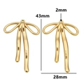 Golden stainless steel bow pendant charms for DIY jewelry making with dimension specs - Style 4 / Gold