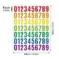 Autocollants chiffres 1 pouce en vinyle coloré avec numéros 0-9 pour étiquetage - Coloré