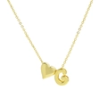 18k gold plated brass necklace featuring letter G and heart shaped balloon pendants - Necklace - Letter G