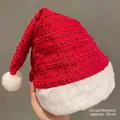 Cappello di Natale rosso scintillante per animali o bambole, circa 29cm di giro - Circonferenza circa 29cm / Cappello di Natale a Righe Rosse
