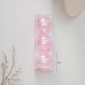Set di 3 palline di Natale rosa cangianti da 8cm in confezione trasparente chic - Grande / Rosa fantasma