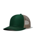 Dark green and khaki mesh trucker hat with curved brim for men in outdoor settings - Adjustable / Dark Green + Khaki Mesh