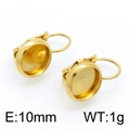 Golden titanium steel leverback earrings with 10mm round base for gemstone settings - 10mm / Gold Color (KLJ4205-Z)